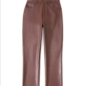 Abercrombie Curve Love Vegan Leather 90s straight Pants